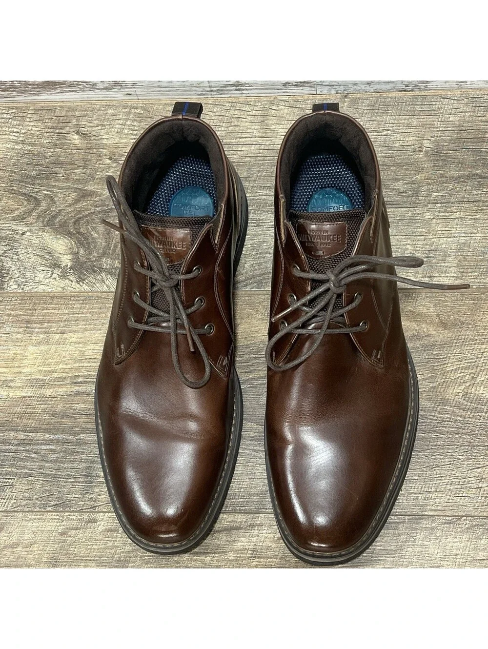Nunn Bush Denali Waterproof Plain Toe Mens 14M Chukka Boot Brown Leather #84887